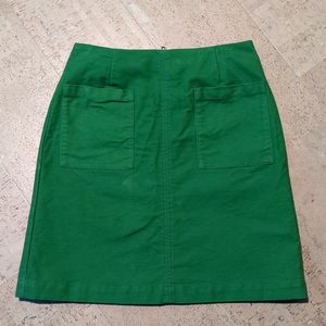 Boden Size 6 (10UK) Green Sueded skirt with Zipper detail